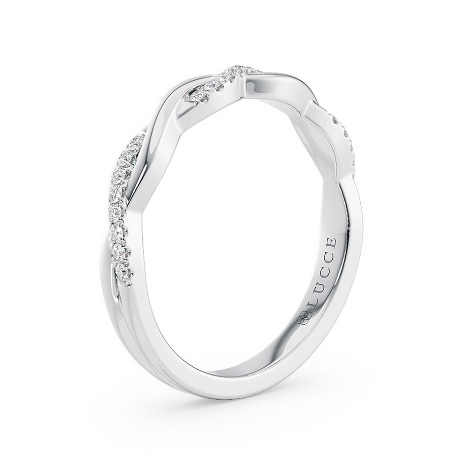 Load image into Gallery viewer, LUCCE Half Eternity Intertwined Vines with Diamond Pave on Gold or Platinum
