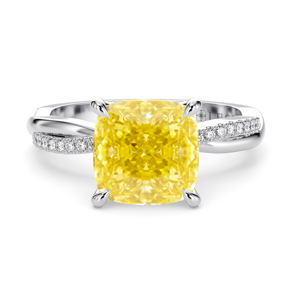 Lucce Fiore Cushion Sunburst Yellow Diamond