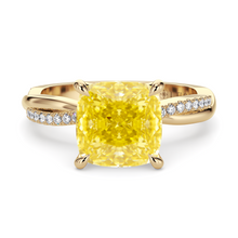 Load image into Gallery viewer, Lucce Fiore Cushion Sunburst Yellow Diamond
