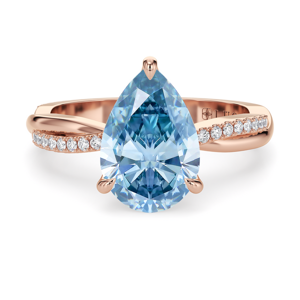 Lucce Fiore Pear Ocean Blue Diamond
