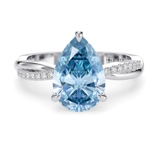 Lucce Fiore Pear Ocean Blue Diamond