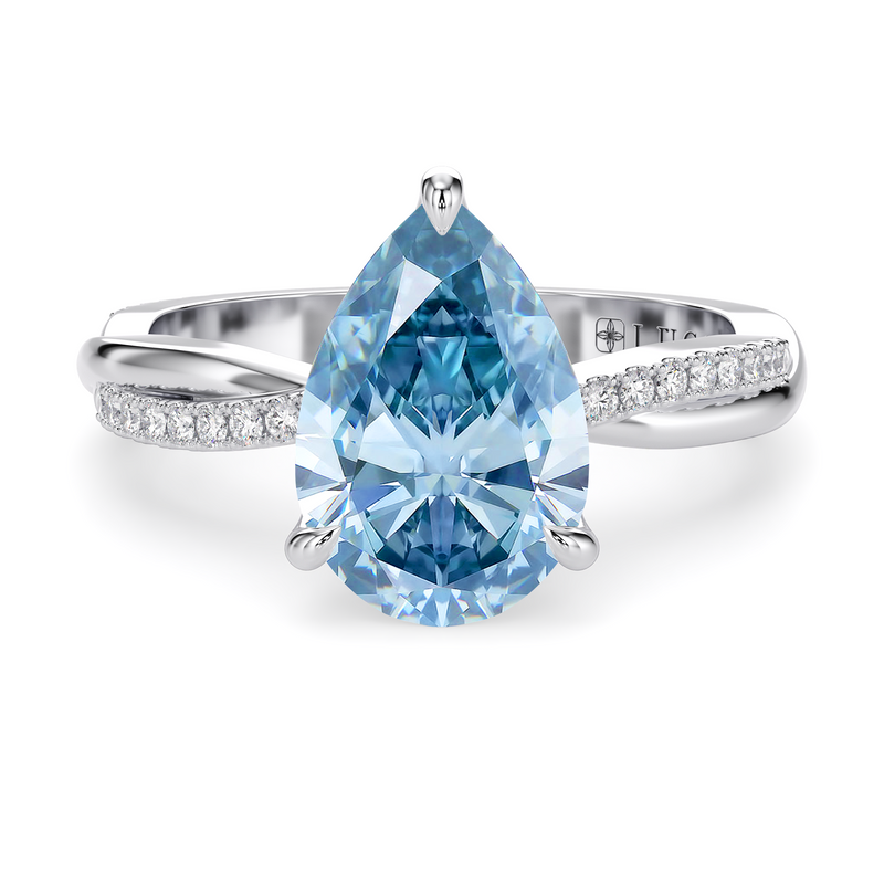Lucce Fiore Pear Ocean Blue Diamond