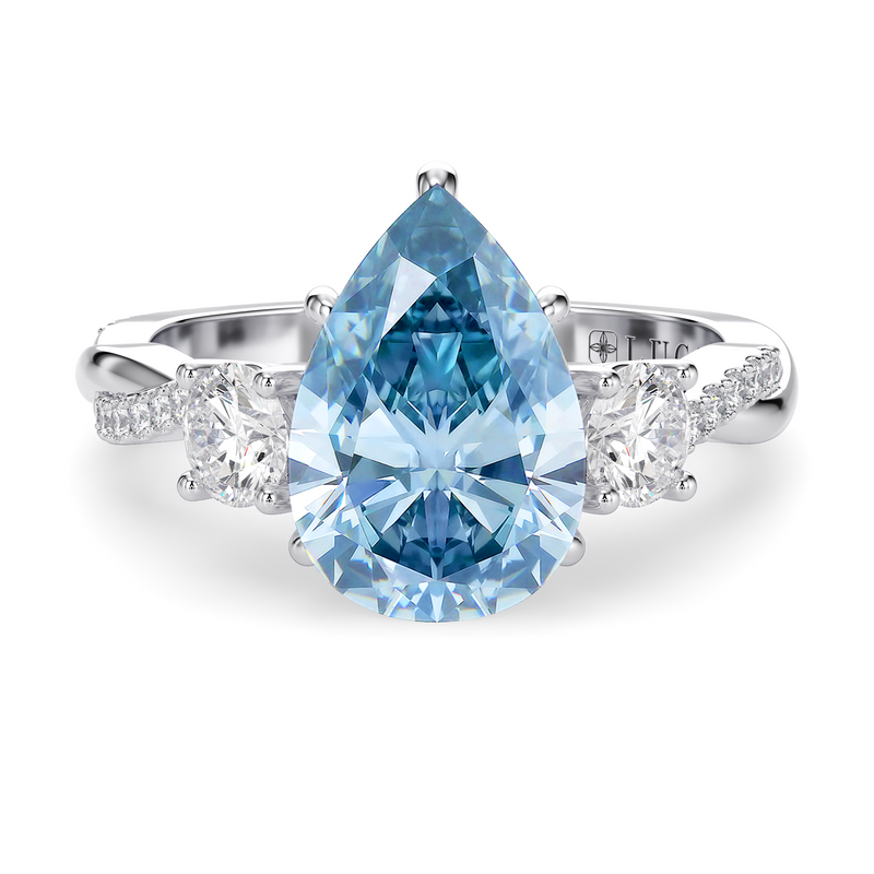 Lucce Fiore Trio Pear Ocean Blue Diamond
