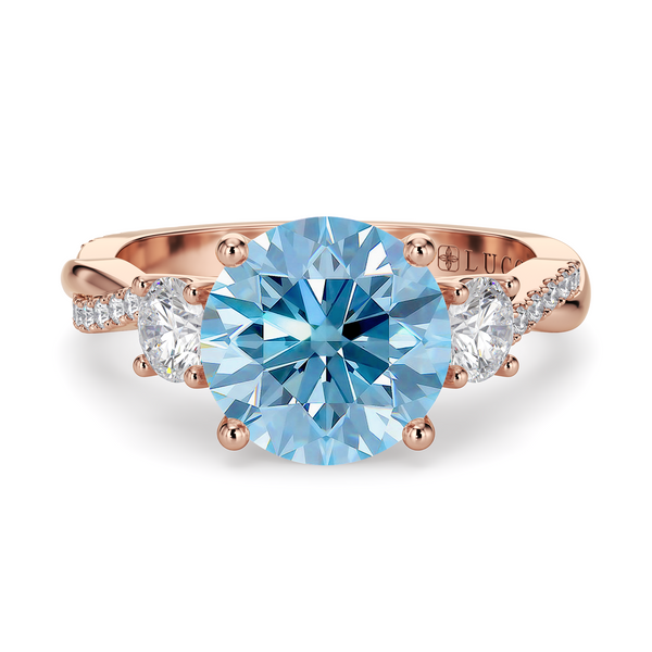 Lucce Fiore Trio Round Ocean Blue Diamond