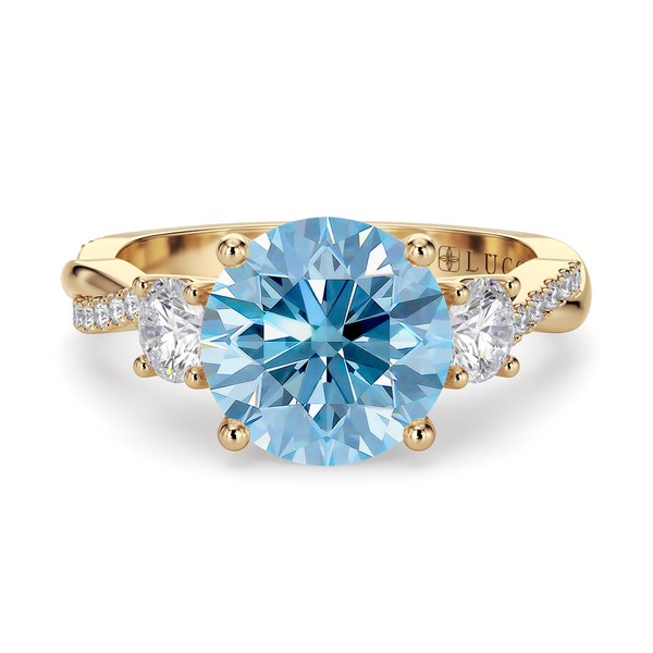 Lucce Fiore Trio Round Ocean Blue Diamond