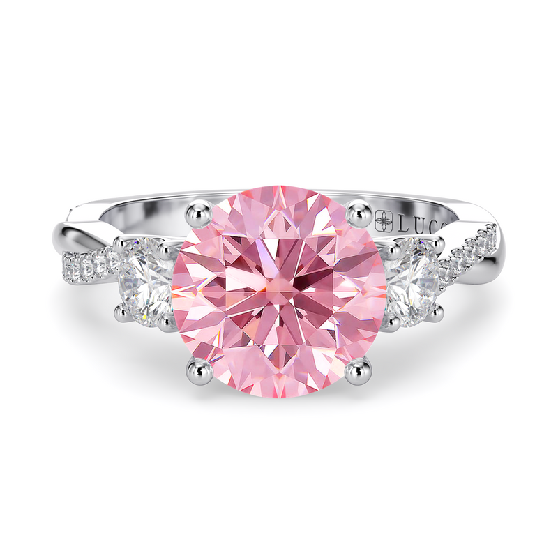 Lucce Fiore Trio Round Rosé Pink Diamond Platinum