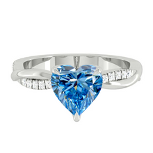 Load image into Gallery viewer, Fiore Heart Ocean Blue Diamond
