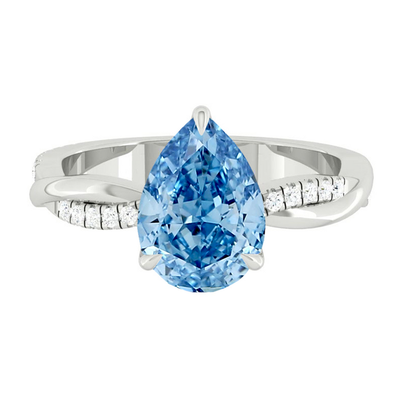 Fiore Pear Ocean Blue Diamond