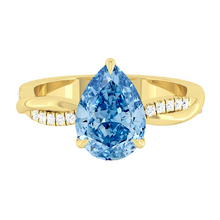 Load image into Gallery viewer, Fiore Pear Ocean Blue Diamond
