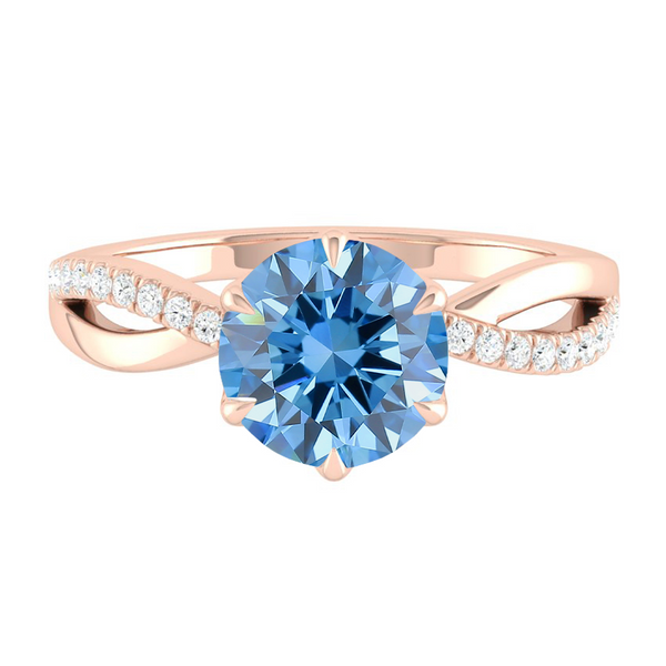 Lucce Fiore Sei Round Ocean Blue Diamond