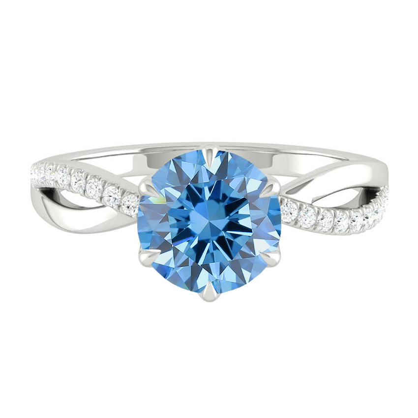 Fiore Sei Round Ocean Blue Diamond