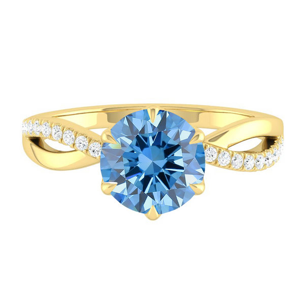 Lucce Fiore Sei Round Ocean Blue Diamond