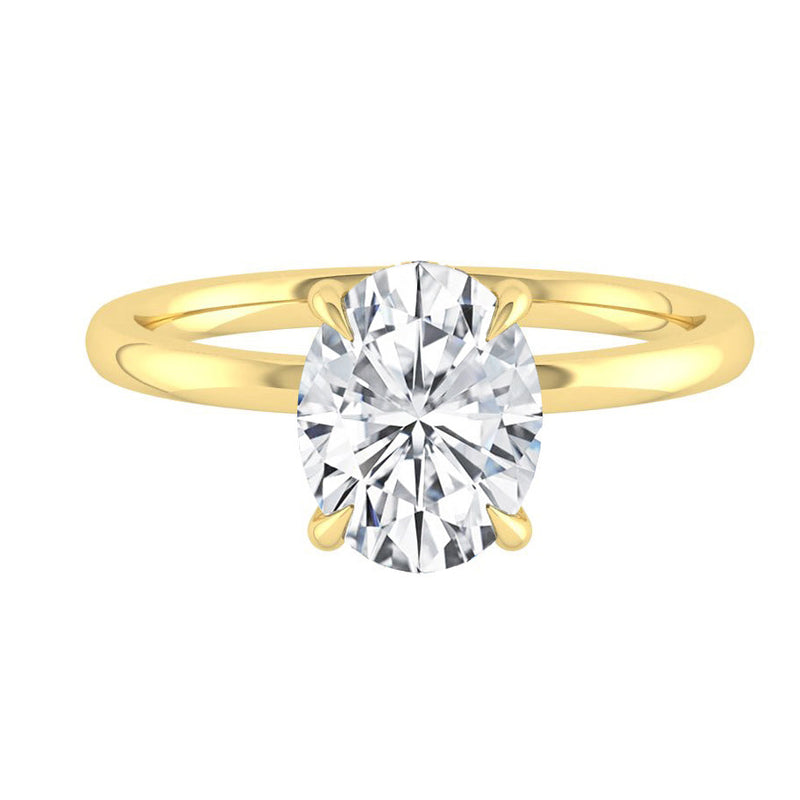 Verona Oval Lab Diamond 0.81ct D VVS2 Ex IGI 18K Yellow Gold