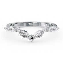 Load image into Gallery viewer, LUCCE Contoured Round and Marquise Diamond Wedding Band in Gold or Platinum
