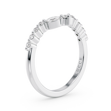 Load image into Gallery viewer, LUCCE Contoured Round and Marquise Diamond Wedding Band in Gold or Platinum

