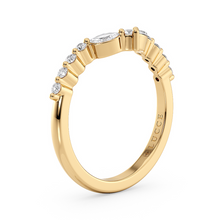 Load image into Gallery viewer, LUCCE Contoured Round and Marquise Diamond Wedding Band in Gold or Platinum
