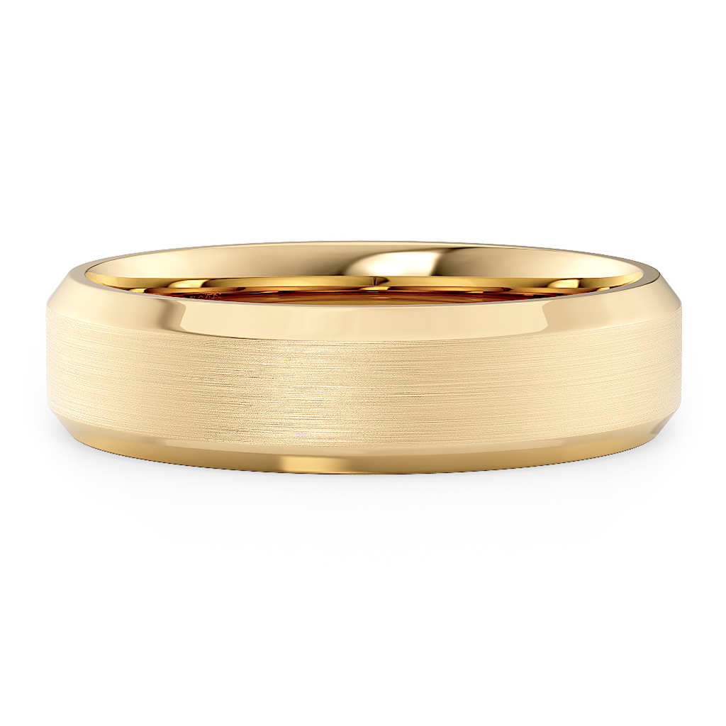 Load image into Gallery viewer, LUCCE Simple Bevel Edged Unisex Wedding Ring with Brushed and Polished Finish in Gold or Platinum
