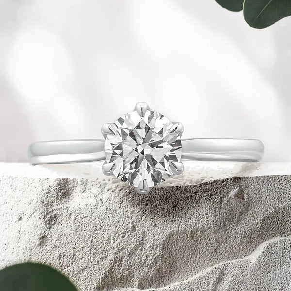 Lucce Azalea Round 0.78ct SUPERNOVA Moissanite 14K White Gold