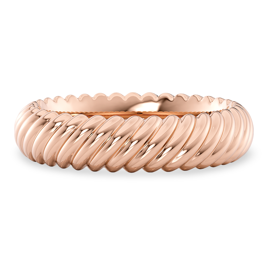 Load image into Gallery viewer, LUCCE Carved Woven Texture with Polished Unisex Wedding Ring in Gold or Platinum
