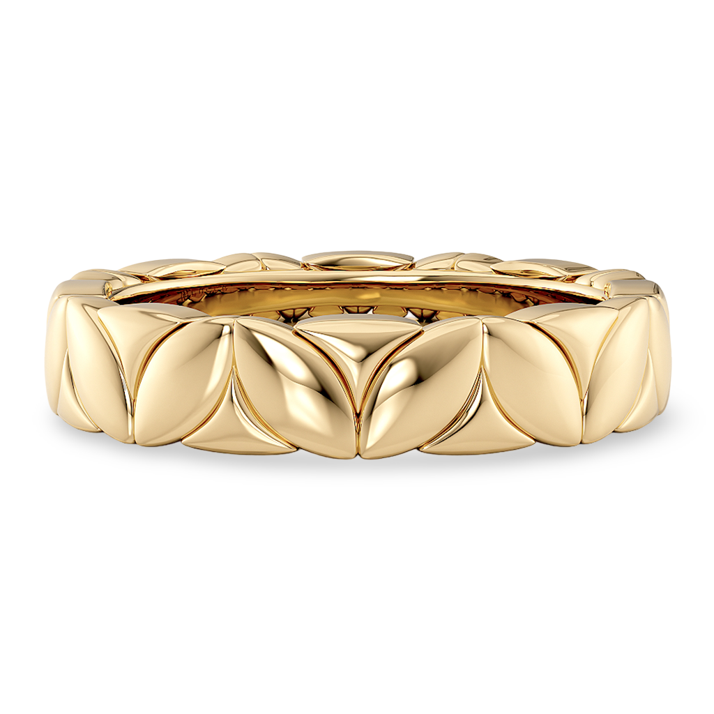 Load image into Gallery viewer, LUCCE Carved Marquise Texture with Polished Finish Unisex Wedding Ring in Gold or Platinum
