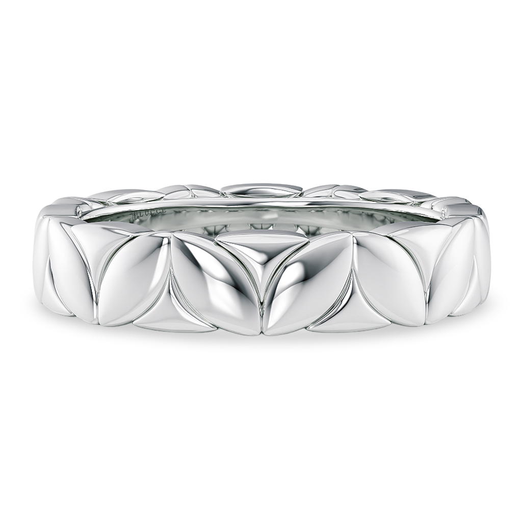 Load image into Gallery viewer, LUCCE Carved Marquise Texture with Polished Finish Unisex Wedding Ring in Gold or Platinum
