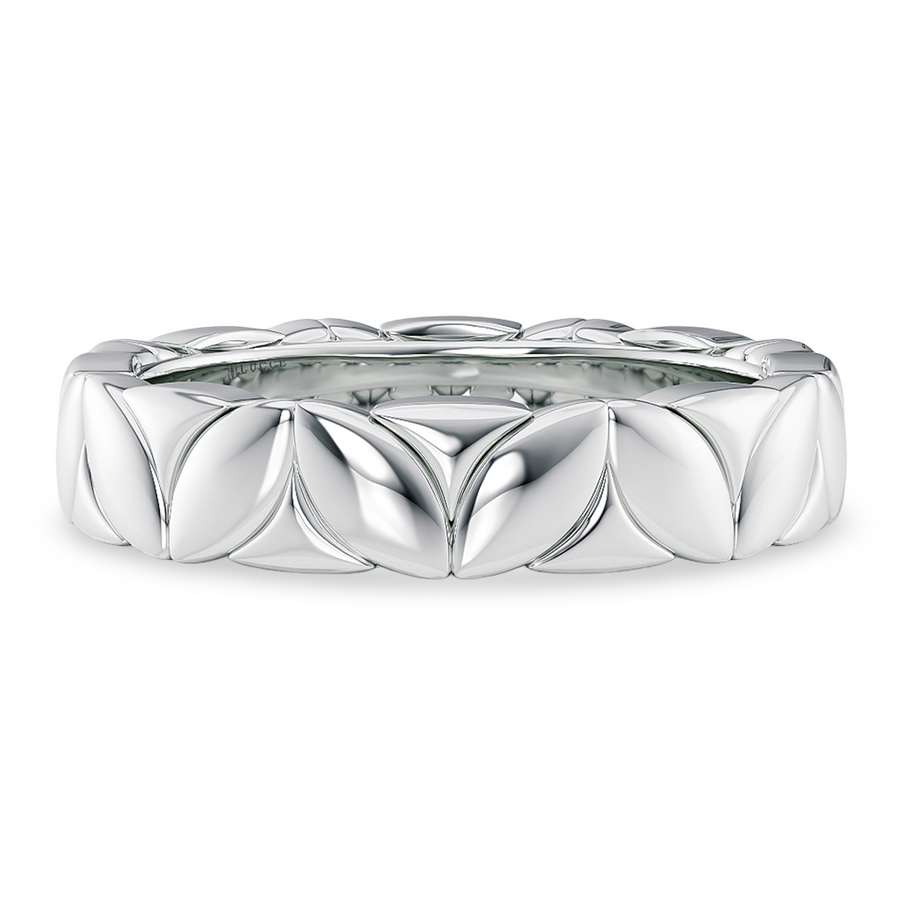 Load image into Gallery viewer, LUCCE Carved Marquise Texture with Polished Finish Unisex Wedding Ring in Gold or Platinum
