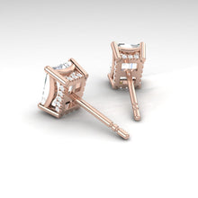 Load image into Gallery viewer, Emerald cut Diamond Earrings with Hidden Halo Philippines
