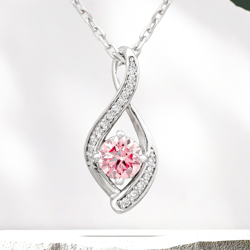 Load image into Gallery viewer, LUCCE FIORE™ Infinity Necklace ROSÉ™ Pink Diamond
