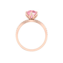 Load image into Gallery viewer, Pink Diamond Engagement Ring with Infinity Pavé Band
