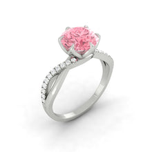 Load image into Gallery viewer, Lucce Fiore Sei Round Rosé Lab Diamond 1.08ct Fancy Intense Pink VS1 Id IGI Platinum
