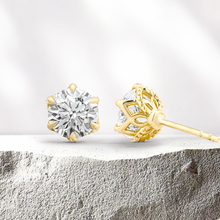 Load image into Gallery viewer, LUCCE AZALEA™ Round Earrings 2.09ctw Lab Diamond IGI 18K Yellow Gold
