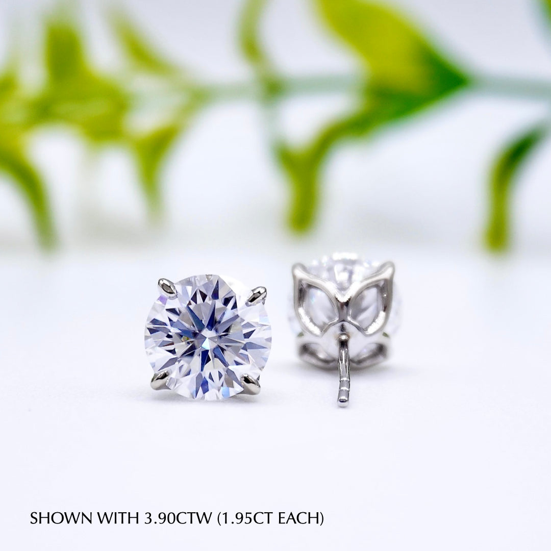 1.60ct store Moissanite Diamond Earrings Solid 925 Sterling Silver VVS Moissanite