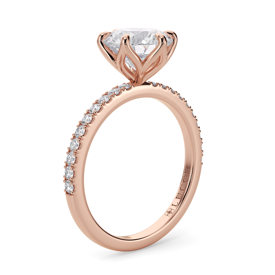 Load image into Gallery viewer, LUCCE LUCIA™ Pavé 6-Prong Round Diamond
