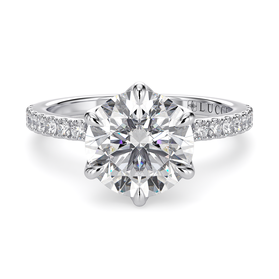 Lucce Lucia Pavé 6-Prong Round Diamond