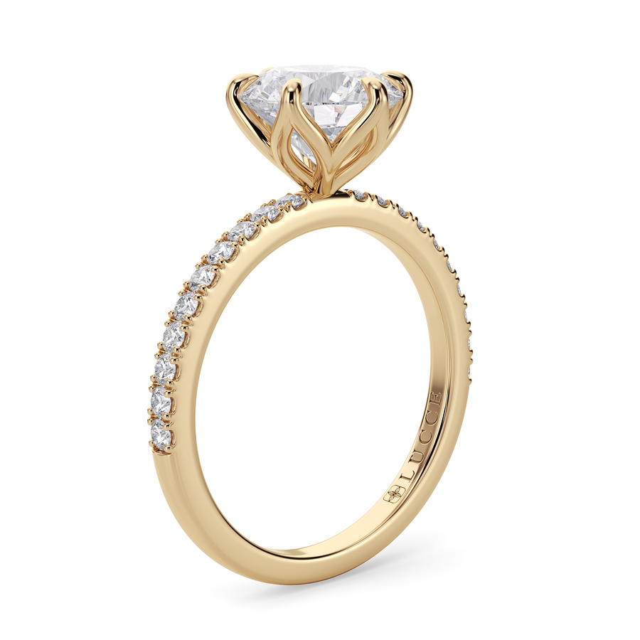 Load image into Gallery viewer, LUCCE LUCIA™ Pavé 6-Prong Round Gemstone
