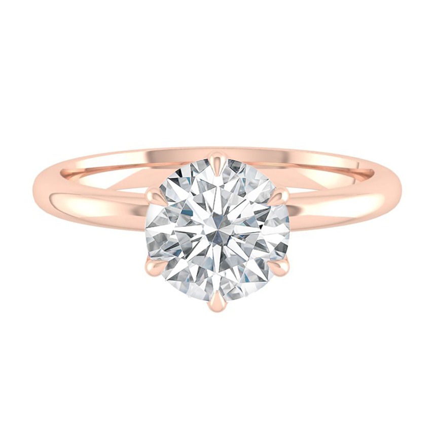 Round Solitaire Diamond Engagement ring with Gold or Platinum band and petals Manila Philippines