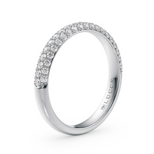Load image into Gallery viewer, LUCCE Tri-row Diamond Pave Wedding Band in Gold or Platinum
