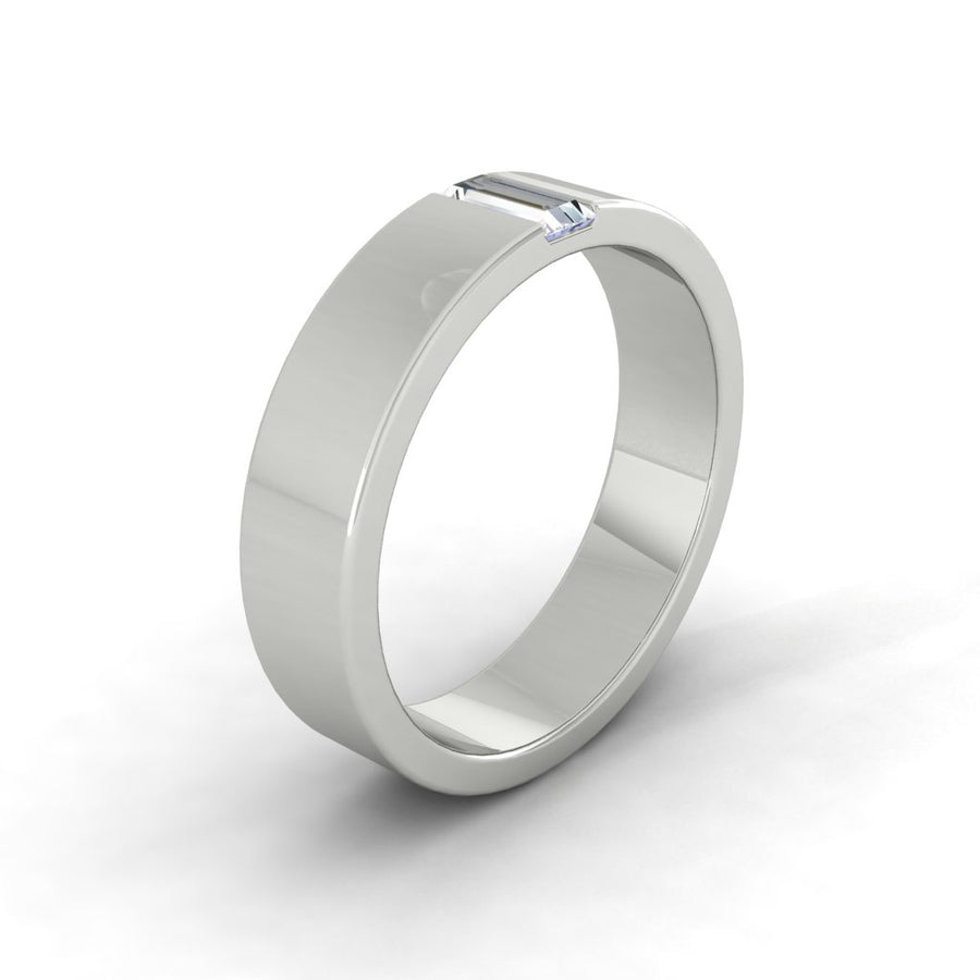 Load image into Gallery viewer, LUCCE RETTO™ Polished 4mm 0.14ct Lab Diamond 14K White Gold
