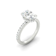 Load image into Gallery viewer, Madelyne Pavé Oval 1.02ct D VVS2 Ex IGI 14K White Gold
