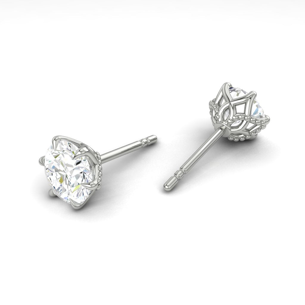 Load image into Gallery viewer, LUCCE AZALEA™ Round Earrings 6.11ctw Lab Diamond IGI Platinum
