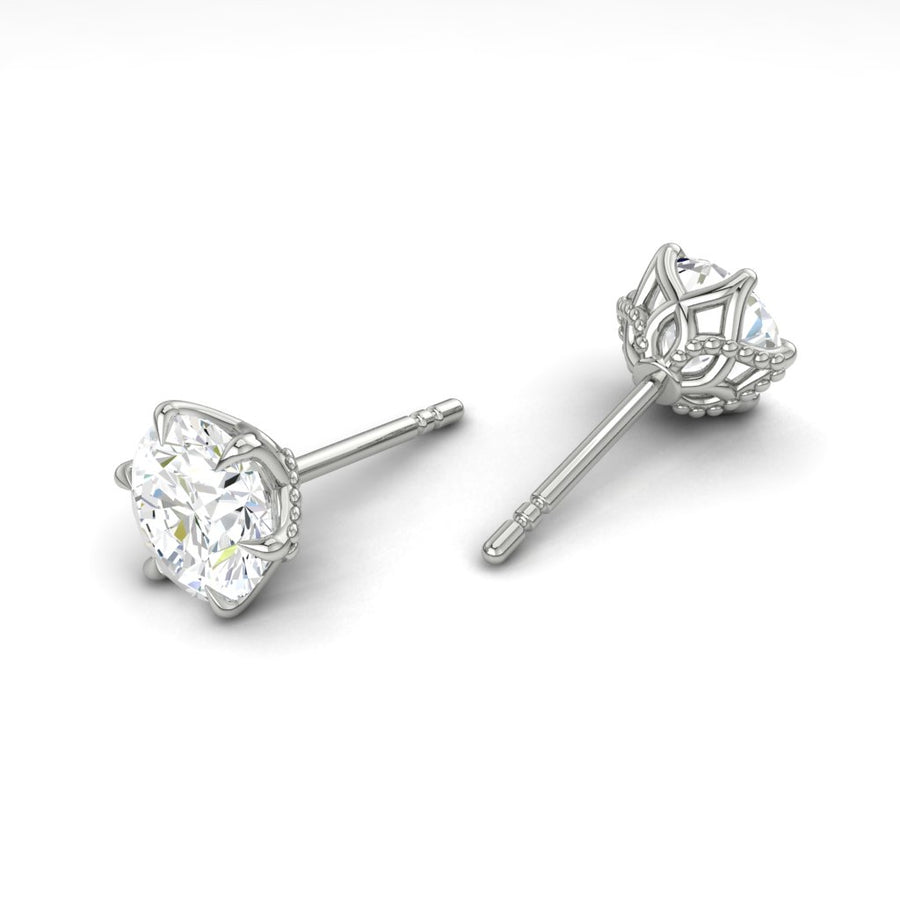 Load image into Gallery viewer, LUCCE AZALEA™ Round Earrings 6.11ctw Lab Diamond IGI Platinum
