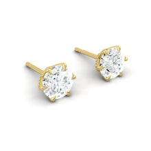 Load image into Gallery viewer, Lucce Azalea Round Earrings 2.10CTW Lab Diamond IGI 18K Yellow Gold

