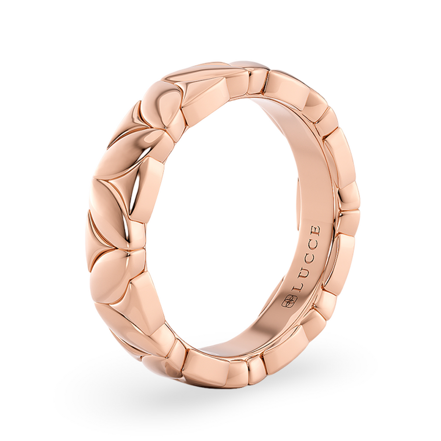 Load image into Gallery viewer, LUCCE Carved Marquise Texture with Polished Finish Unisex Wedding Ring in Gold or Platinum
