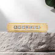 LUCCE MICHAEL™ Brushed 5mm 0.21ctw Lab Diamond 14K Yellow Gold