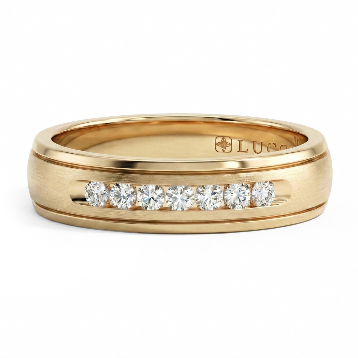 Load image into Gallery viewer, LUCCE MICHAEL™ Brushed 5mm 0.21ctw Lab Diamond 14K Yellow Gold
