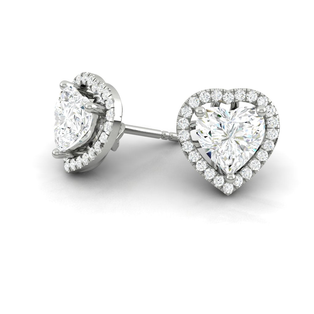 Load image into Gallery viewer, LUCCE MONTEVALLE™ Heart Earrings Natural Diamond 1.30ctw (1.00ctw F VS2 GIA Center Stones) Platinum
