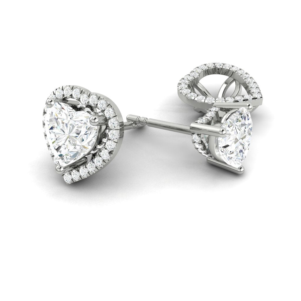 Load image into Gallery viewer, LUCCE MONTEVALLE™ Heart Earrings Natural Diamond 1.30ctw (1.00ctw F VS2 GIA Center Stones) Platinum
