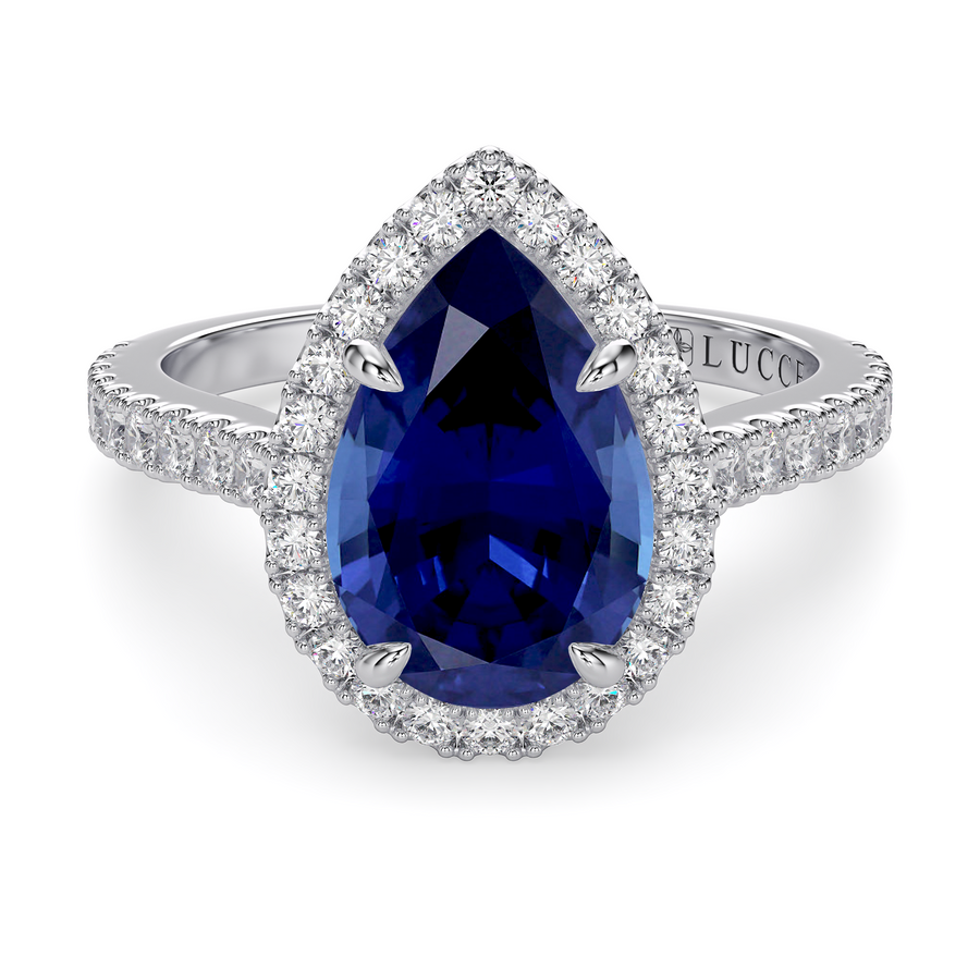 Load image into Gallery viewer, LUCCE MONTEVALLE™ Pear AURORA™ Blue Sapphire 1.00ct 14K White Gold
