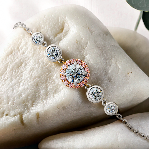 Lucce Montevalle Rosé Round Bracelet Lab Diamond 0.79ct D VVS2 Id IGI 18K White & Rose Gold