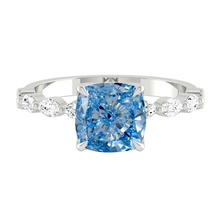 Load image into Gallery viewer, Paula Cushion Ocean Blue Diamond
